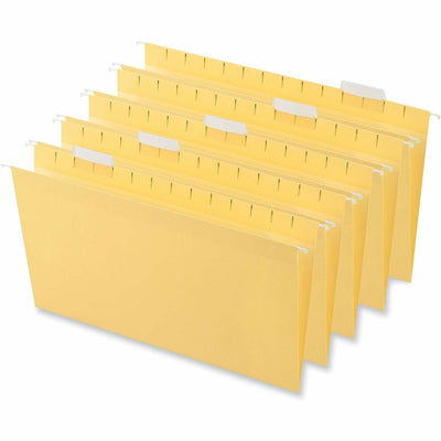 Universal 1/5 Tab Cut Legal Hanging Folder, Yellow, 25 / Box, UNV14219