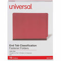 Universal Straight Tab Cut Letter Classification Folder, Red, 10 / Box, UNV10315