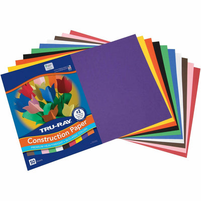 Dixon Ticonderoga Tru-Ray Heavyweight Construction Paper, Assorted, 1 Pack, PAC103063