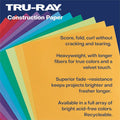 Dixon Ticonderoga Tru-Ray Heavyweight Construction Paper, Orange, 1 Pack, PAC103002
