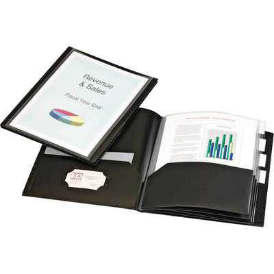 TOPS Cardinal ReportPro Letter Pocket Folder, Black, 8 1/2" Width x 11" Length, CRD13601