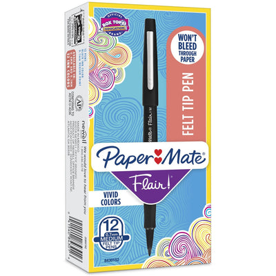 Newell Paper Mate Flair Point Guard Felt Tip Marker Pens, 1 Dozen, PAP8430152