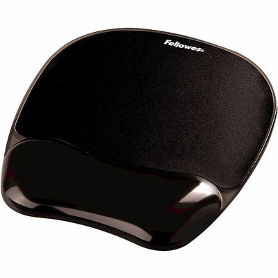 Fellowes Crystals Gel Mousepad Wrist Support Black, FEL9112101