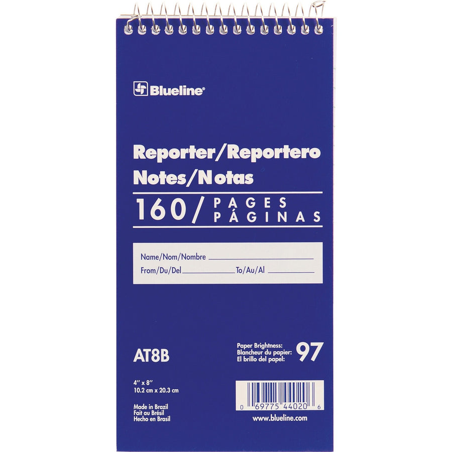 Blueline Reporter Notebook, 4" x 8", Spiral, 160, REDAT8B