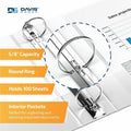 Davis Group of QuickFit Clear-View Binder, 3-Ring Binder, Round Ring, 5/8 Inch, White, 8 1/2" Width x 11" Length, STW870000