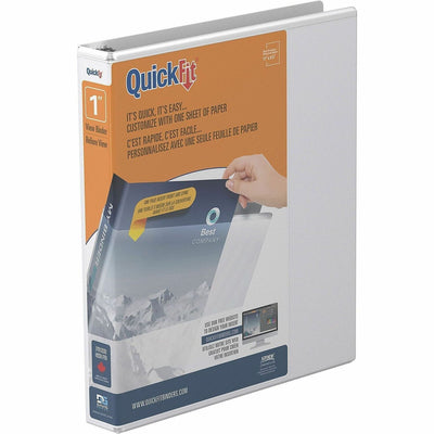 Davis Group of QuickFit Clear-View Binder, 3-Ring Binder, Round Ring, 1 Inch, White, 8 1/2" Width x 11" Length, STW871100
