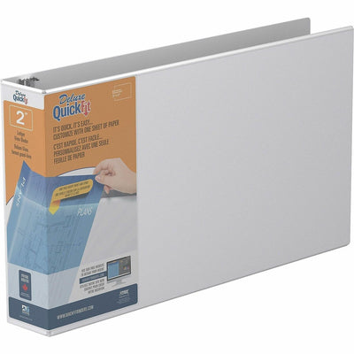Davis Group of QuickFit Heavy-Duty Landscape 3-Ring Binder, D-Ring, View Binder, 2 Inch, White, 11" Width x 17" Length, STW94030