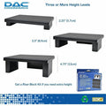 First Base DAC Stax MP-107 Ergonomic Height-Adjustable Monitor Riser/Laptop Stand, Black, DTA02161