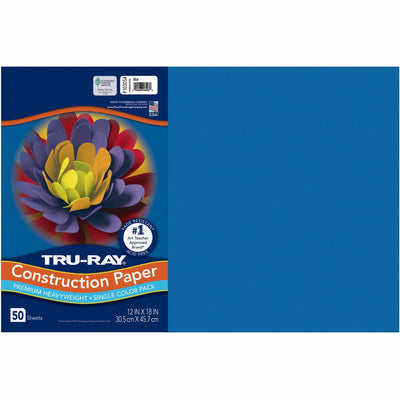 Dixon Ticonderoga Tru-Ray Heavyweight Construction Paper, Blue, 1 Pack, PAC103054