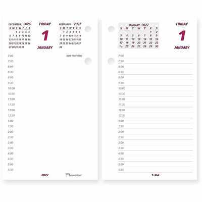 Dominion Blueline Brownline Daily Calendar Refill for C2S Stand, English, White, 6", REDC2R