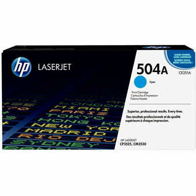 HP 504A (CE251A) Original Standard Yield Laser Toner Cartridge - Single Pack - Cyan -, HEWCE251A
