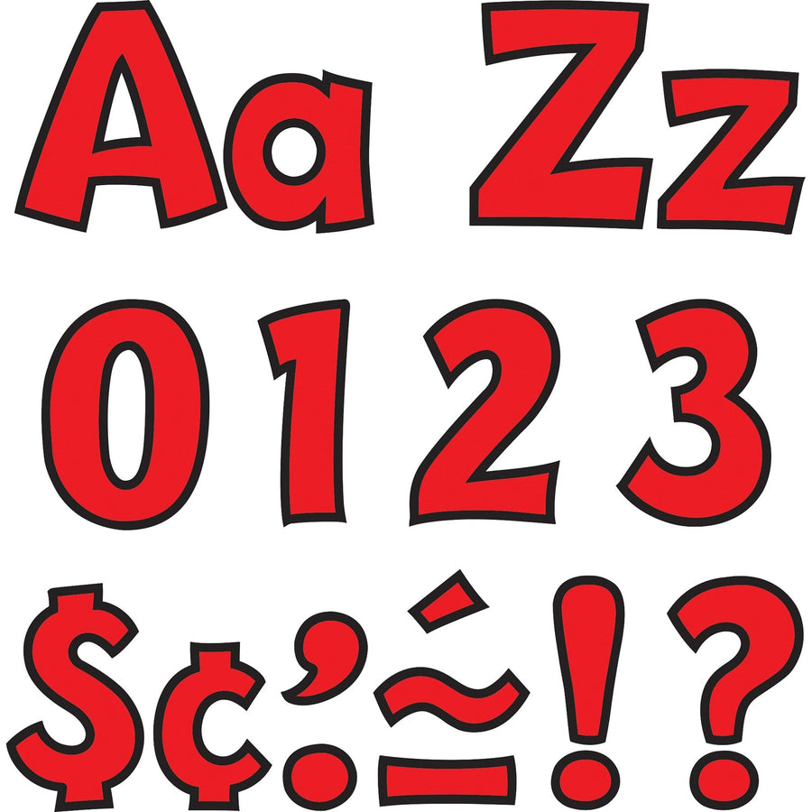 Trend 4" Ready Letter Playful Combo Pack, Red, Pre-punched, 3 / Pack, TEP79742