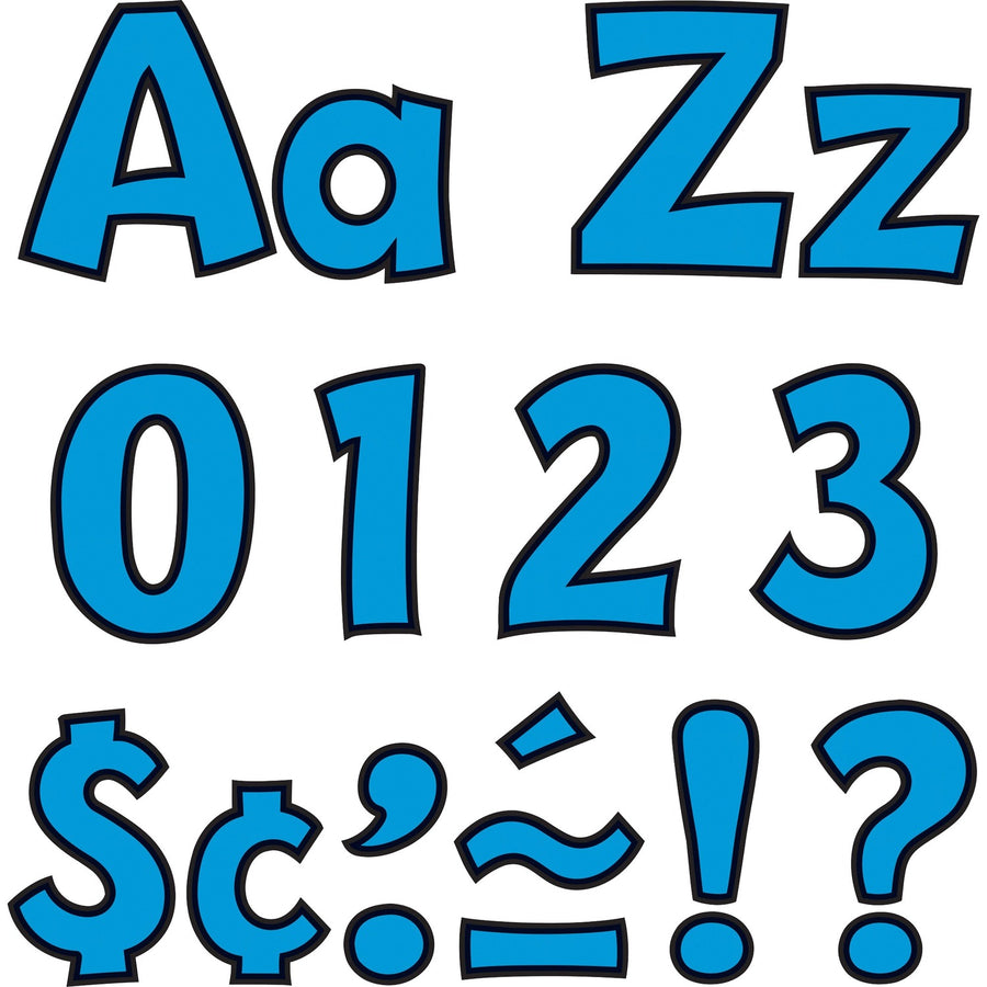 Trend 4" Ready Letter Playful Combo Pack, Blue, Pre-punched, 3 / Pack, TEP79744