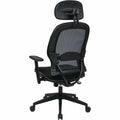 Office Star Professional Air Grid Chair with Adjustable Headrest, Black, OSP55403