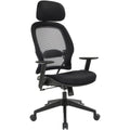 Office Star Professional Air Grid Chair with Adjustable Headrest, Black, OSP55403