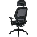 Office Star Professional Air Grid Chair with Adjustable Headrest, Black, OSP55403