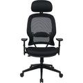 Office Star Professional Air Grid Chair with Adjustable Headrest, Black, OSP55403