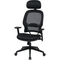 Office Star Professional Air Grid Chair with Adjustable Headrest, Black, OSP55403