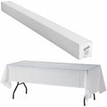 Genuine Joe Banquet-Size Plastic Tablecover, White, 1 Roll, GJO10324