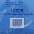 Genuine Joe Plastic Rectangular Table Covers, Blue, 6 / Pack, GJO10325