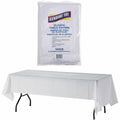 Genuine Joe Plastic Rectangular Table Covers, White, 6 / Pack, GJO10328