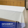 Genuine Joe Plastic Rectangular Table Covers, White, 6 / Pack, GJO10328