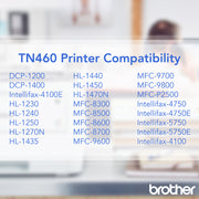 Brother TN460 Original Laser Toner Cartridge - Black - 1 Each