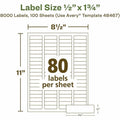Avery EcoFriendly Address Label, Matte, 100 / Box, AVE48467