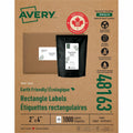 Avery Eco-Friendly Shipping Labels for Laser and Inkjet Printers, 2" x 4", Matte, 1000 / Box, AVE48163