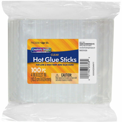 Dixon Ticonderoga Creativity Street 5/16" Dual Temperature Glue Sticks, Clear, 1 Pack, PAC3358