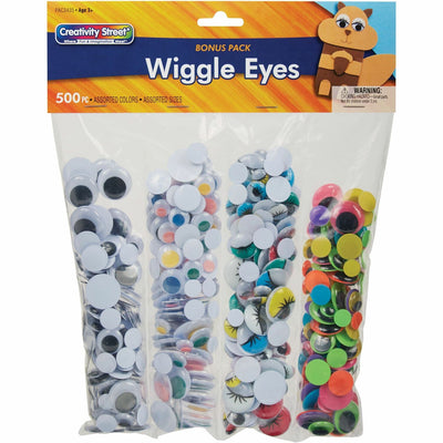 Dixon Ticonderoga Creativity Street Wiggle Eyes Assortment, Assorted, 500 / Pack, PAC3435