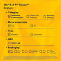 3M Aearo Corded Foam Earplugs, Yellow, 200 / Box, MMM3111101