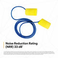 3M Aearo Corded Foam Earplugs, Yellow, 200 / Box, MMM3111101
