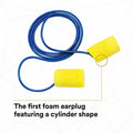 3M Aearo Corded Foam Earplugs, Yellow, 200 / Box, MMM3111101