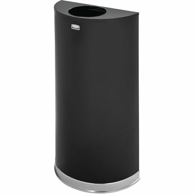 Rubbermaid Commercial 12 Gallon Half Round Steel Receptacle, Chrome, RCPSO1220PLBK