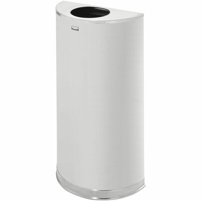 Rubbermaid Commercial 12 Gallon Half Round Steel Receptacle, Stainless Steel, RCPSO12SSSPL