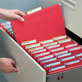 Smead FasTab 1/3 Tab Cut Letter Recycled Hanging Folder, Red, 8 1/2" Width x 11" Length, 20 / Box, SMD64096