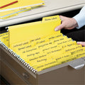 Smead FasTab 1/3 Tab Cut Letter Recycled Hanging Folder, Yellow, 8 1/2" Width x 11" Length, 20 / Box, SMD64097