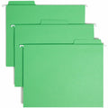 Smead FasTab 1/3 Tab Cut Letter Recycled Hanging Folder, Green, 8 1/2" Width x 11" Length, 20 / Box, SMD64098