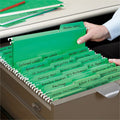 Smead FasTab 1/3 Tab Cut Letter Recycled Hanging Folder, Green, 8 1/2" Width x 11" Length, 20 / Box, SMD64098