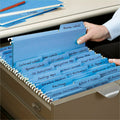 Smead FasTab 1/3 Tab Cut Letter Recycled Hanging Folder, Blue, 8 1/2" Width x 11" Length, 20 / Box, SMD64099