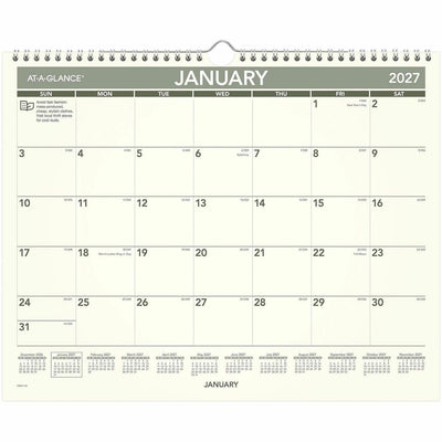 ACCO At-A-Glance Recycled Wall Calendar, 15", AAGPMG7728