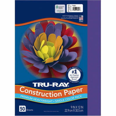 Dixon Ticonderoga Tru-Ray Construction Paper, Purple, 1 Pack, PAC103019