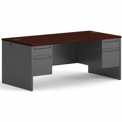 The HON HON 38000 H38180 Pedestal Desk, Gray, HON38180NS