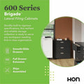 The HON HON Brigade 600 H683 Lateral File, Black, HON683LP