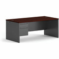 The HON HON 38000 H38294L Pedestal Desk, Gray, HON38294LNS