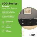 The HON HON Brigade 600 H682 Lateral File, Black, HON682LP