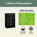 The HON HON Brigade 600 H684 Lateral File, Black, HON684LP