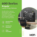 The HON HON Brigade 600 H684 Lateral File, Black, HON684LP