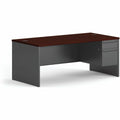The HON HON 38000 H38293R Pedestal Desk, Gray, HON38293RNS